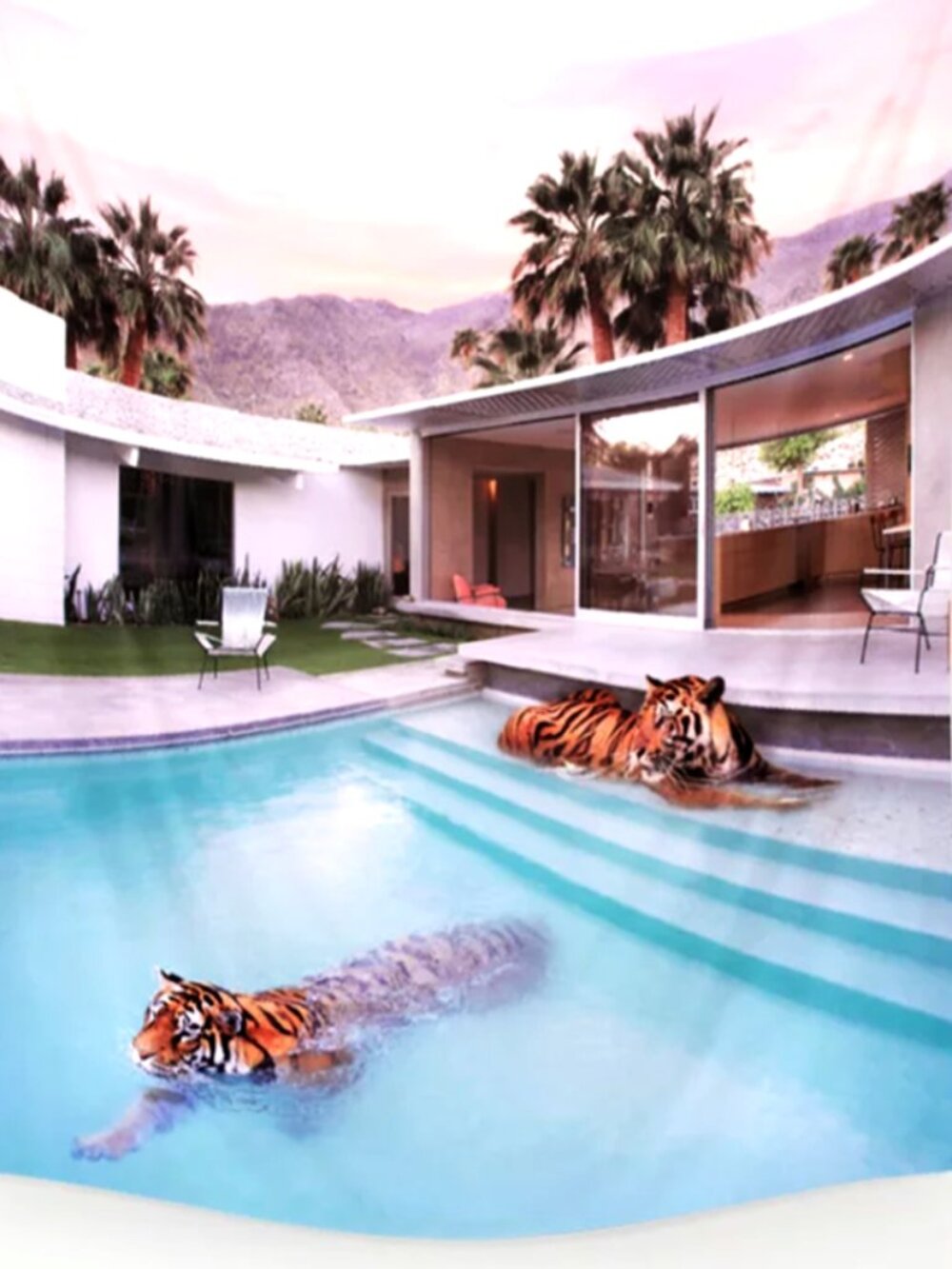Paul Fuentes Palm Springs Tigers Wall Tapestry Art